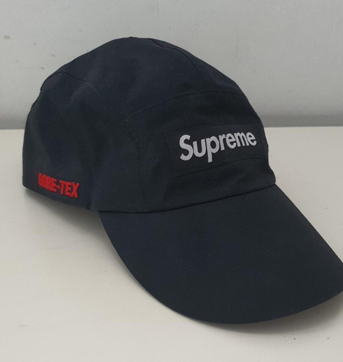 SS20 Supreme GORE-TEX Long Bill Camp Cap Hut schwarz wasserdicht Box Logo Größe M/L