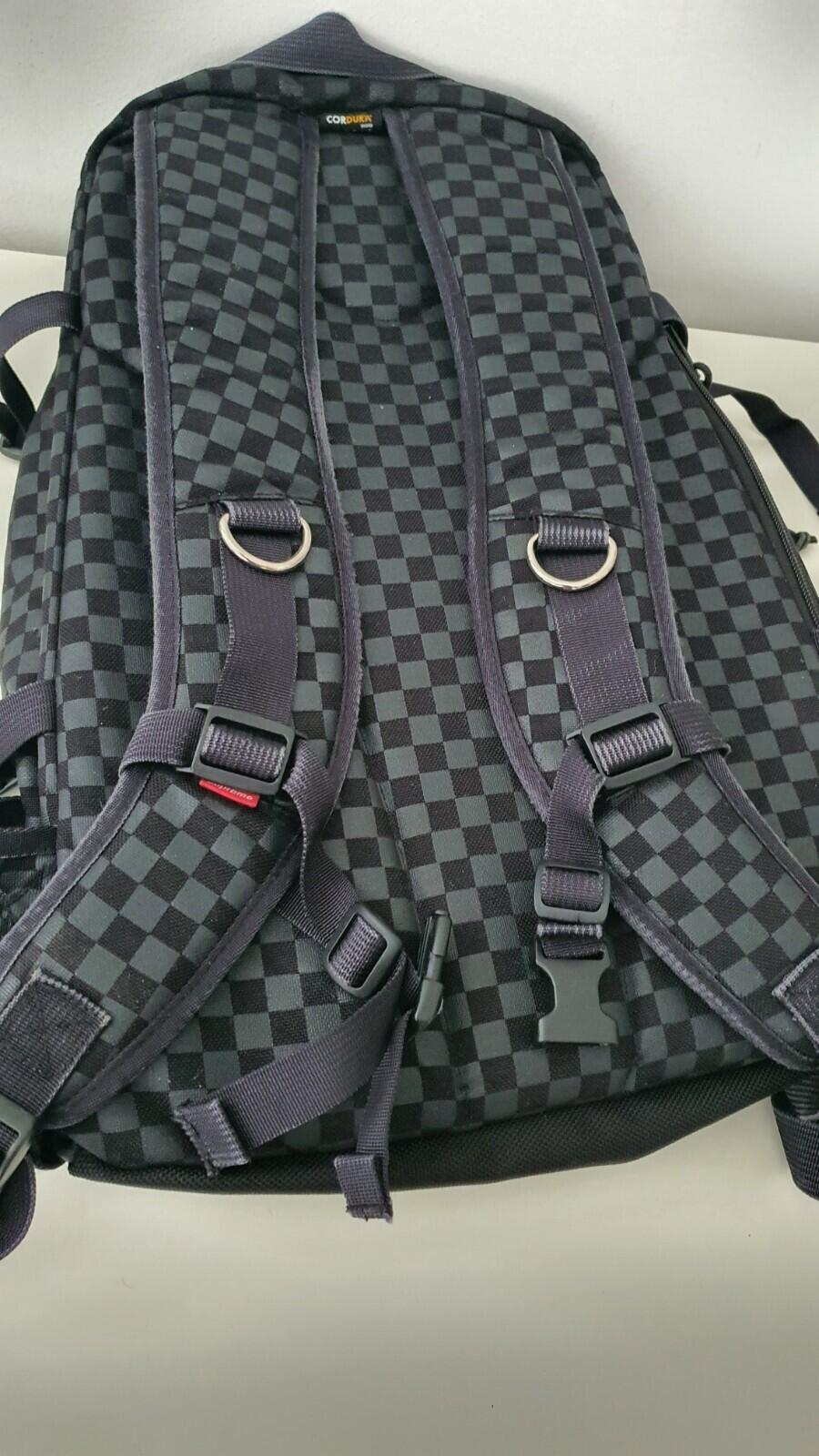 FW11 Supreme Printed Check backpack box logo bag Checkered vintage Rare Black