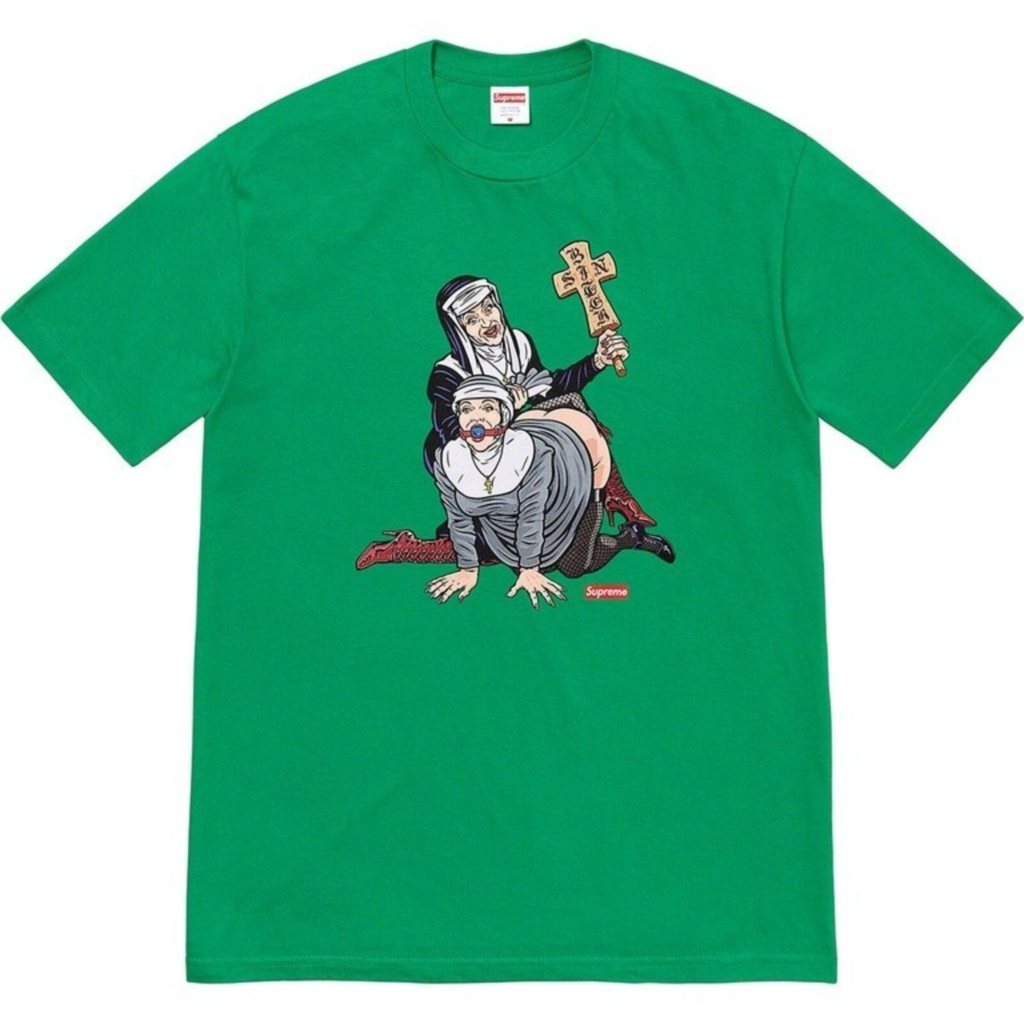 FW22 Supreme Nuns Green Tee Green Size S Original Artwork By Sean Cliver