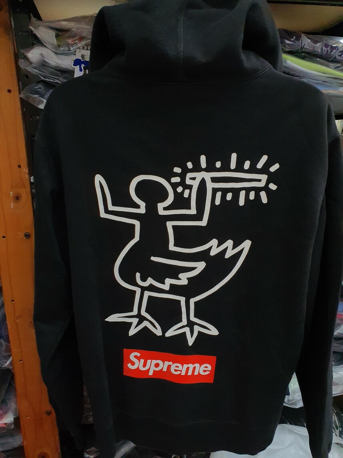 SS09 Supreme x Malcolm McLaren Keith Haring hooded sweatshirt vintage XL hoodie
