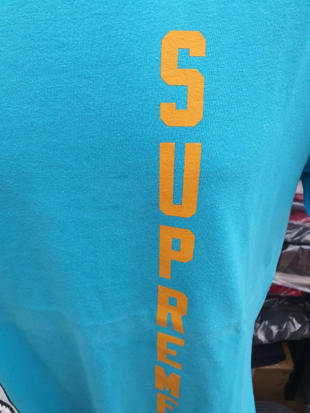 SS17 Supreme x Thrasher Boyfriend Tee Teal Size M Made In USA