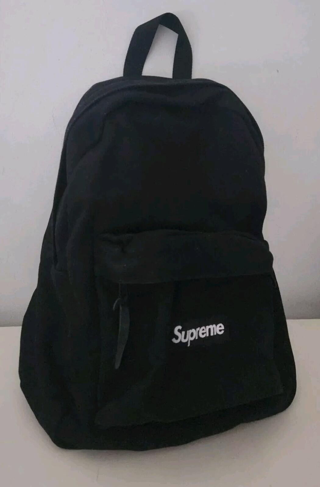 FW20 Supreme Canvas Backpack black Box Logo Bag 20L