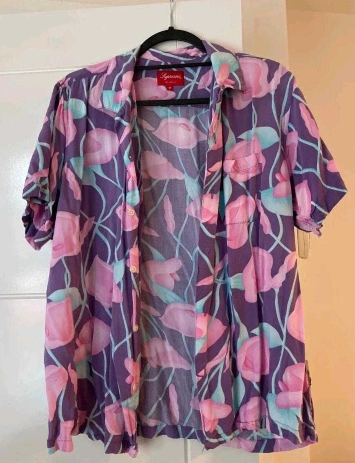 SS18 Supreme Lily Rayon Shirt Purple Size M