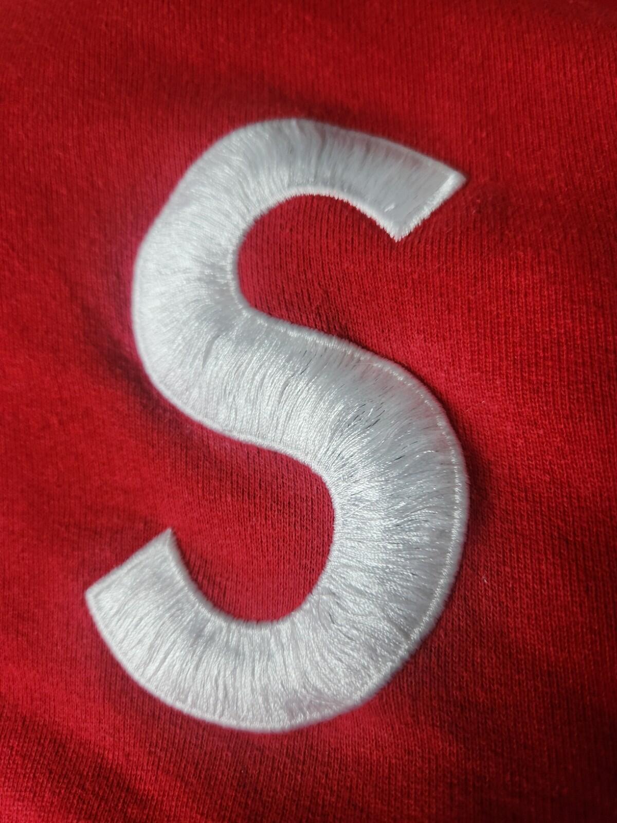 SS19 Supreme S Logo Colorblocked Hooded Sweatshirtsize M medium red hoodie