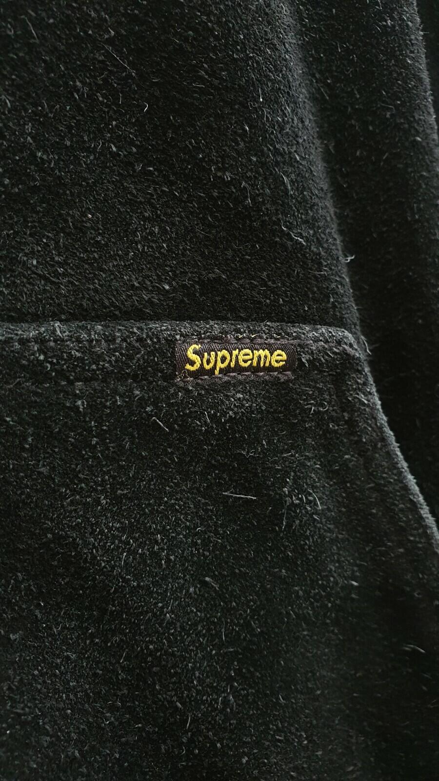 FW17 Supreme Hooded Suede Work Jacket Size M $588 Lambskin Leather