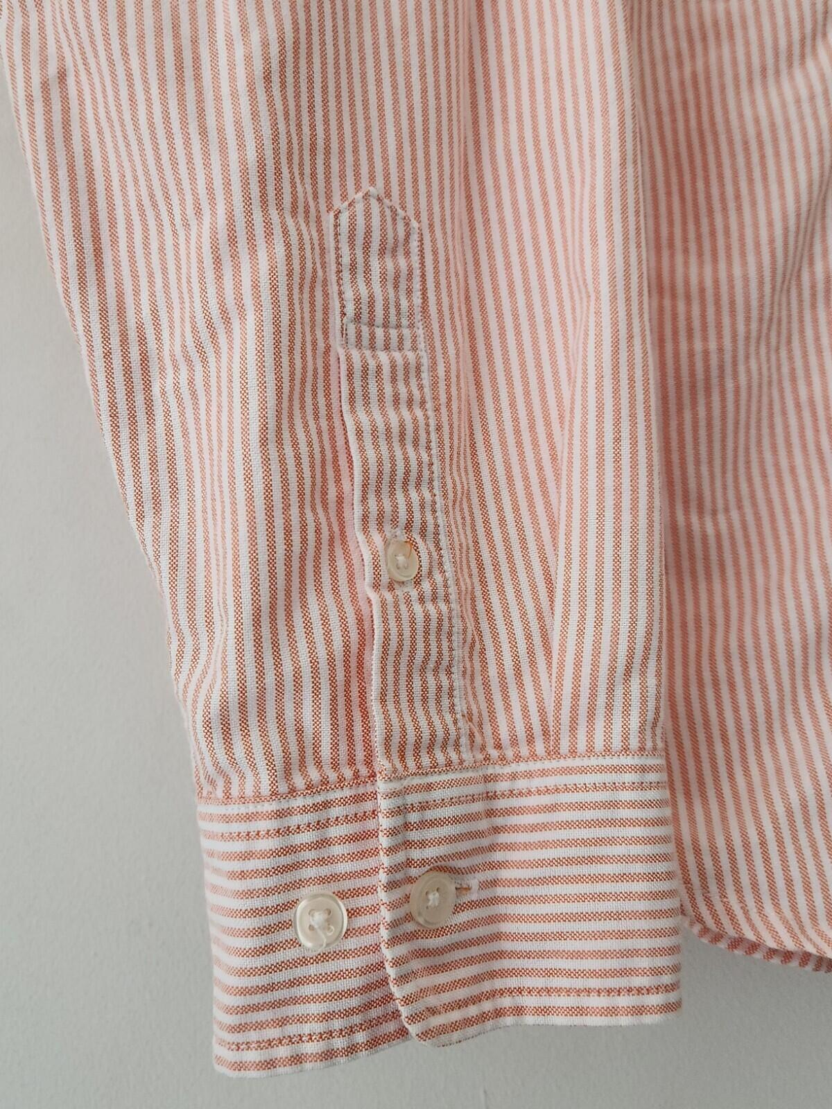 SS18 Supreme Oxford Shirt Größe L Large Gelb Pink Orange Knopfleiste Baumwolle