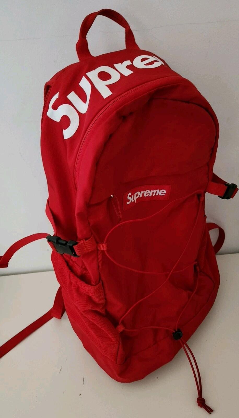 SS16 Supreme red backpack box logo Bag Rare Cordura Fabric