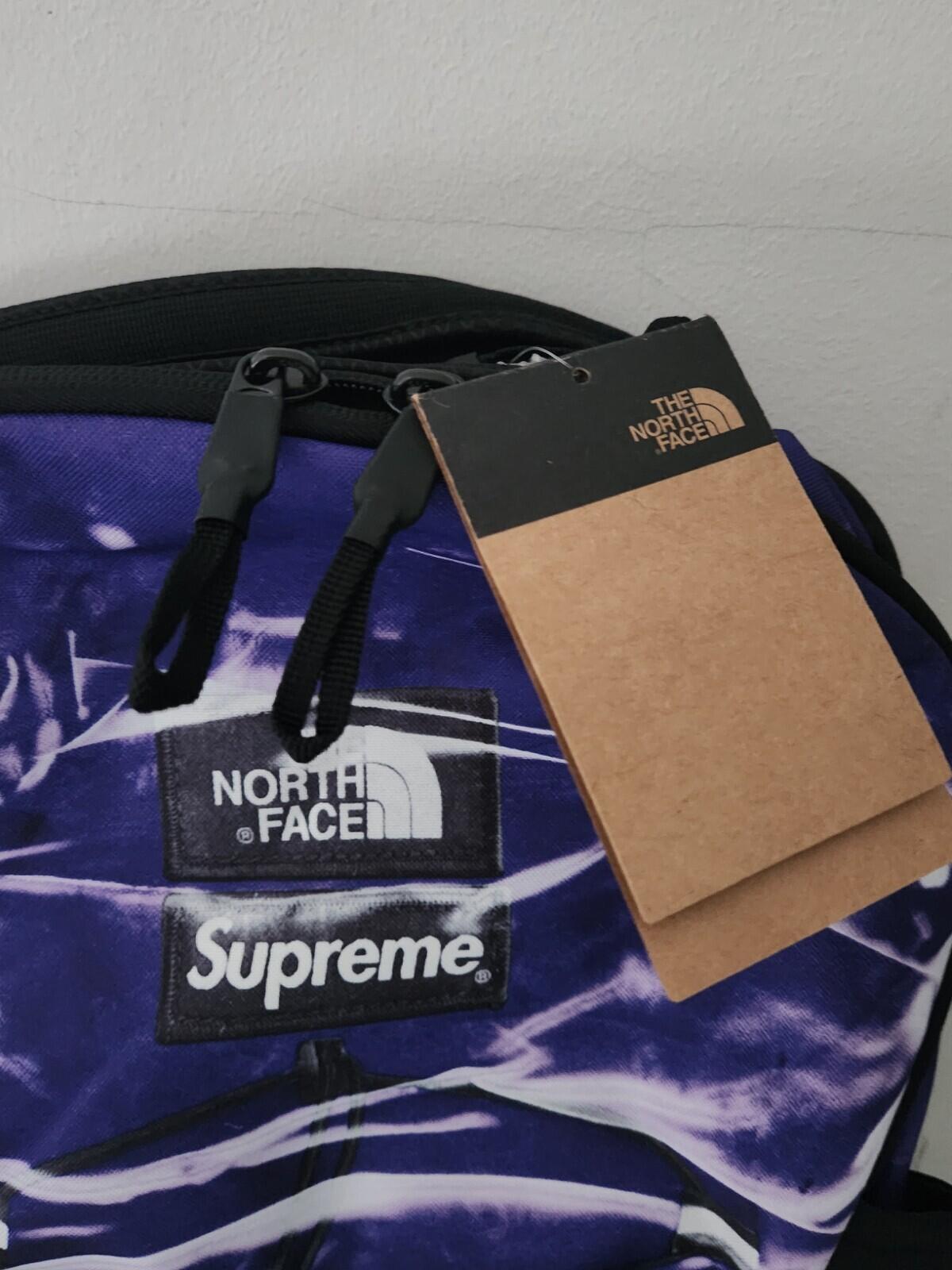 SS23 FW18 Supreme The North Face Tromple L'oeil Printed Borealis backpack Purple