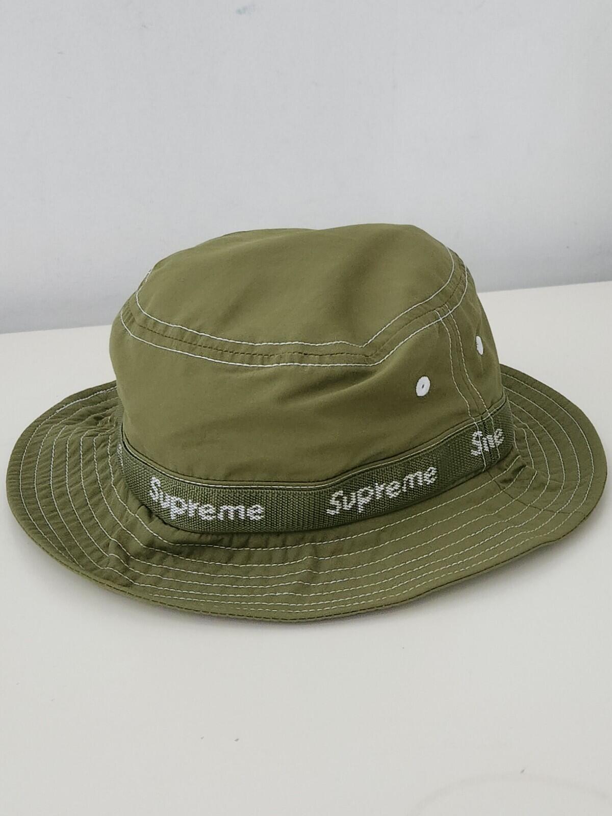 FW22 Supreme Webbing crusher Small Medium bucket hat Olive Water Resistant S / M