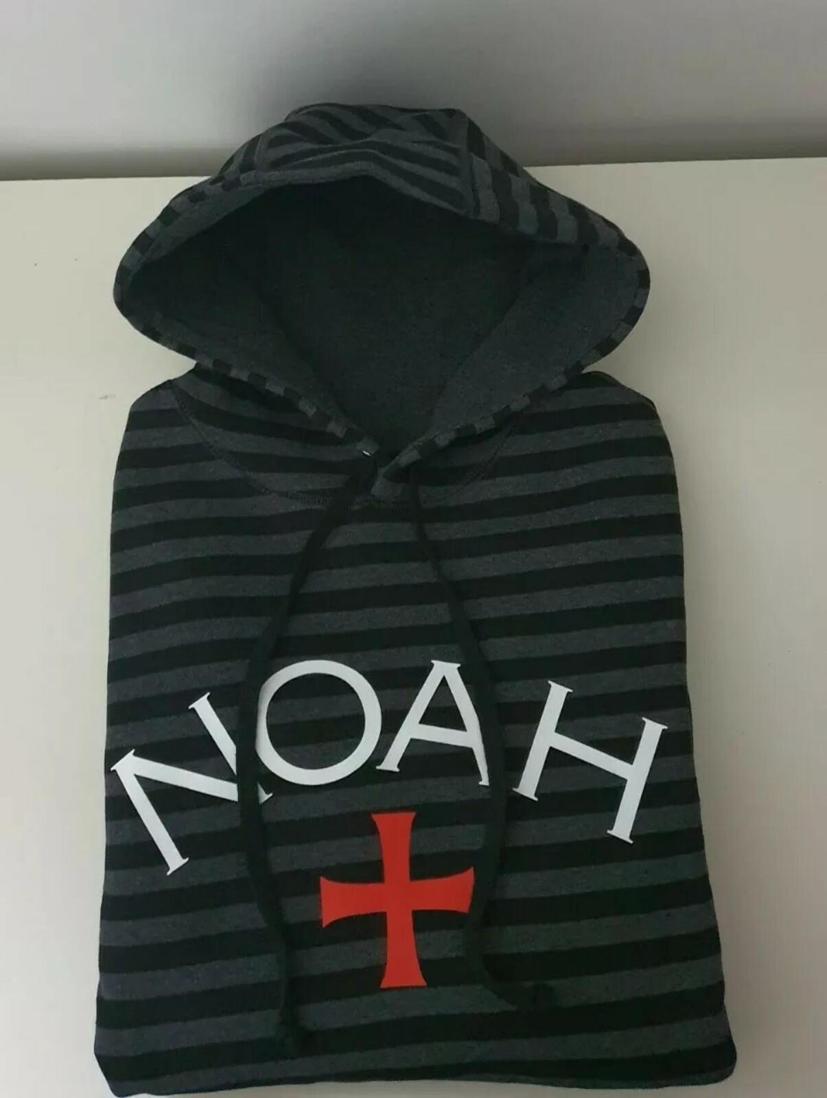 NOAH Mr. Porter Sudadera con capucha y forro polar a rayas, color negro, talla S pequeña, nueva