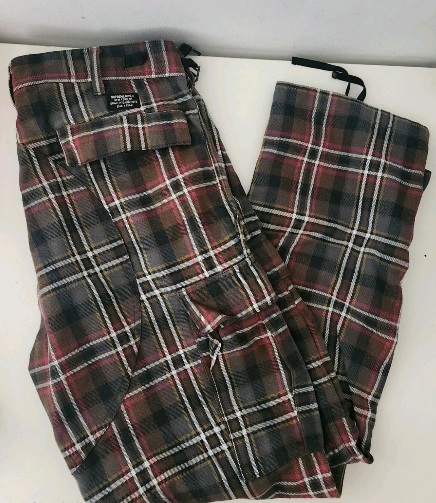 SS17 Supreme Cargo Pant Plaid Size 30 W30 L30