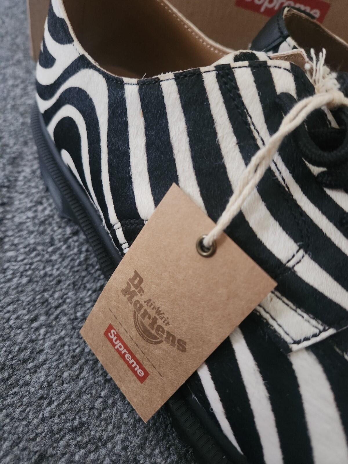 SS21 Supreme Dr. Martens Split Toe 5 Eye Zebra PR SAMPLES UK 9 US 10 EUR 43 New
