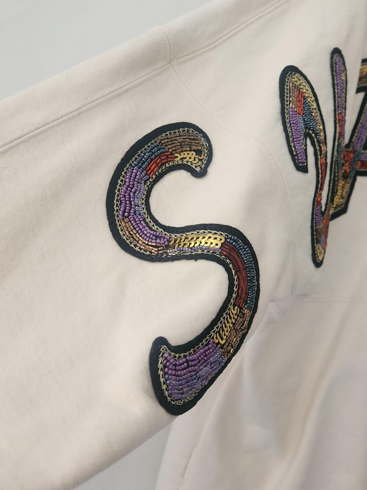 SS22 Supreme Beaded Hooded Sweatshirt Natural Size M
