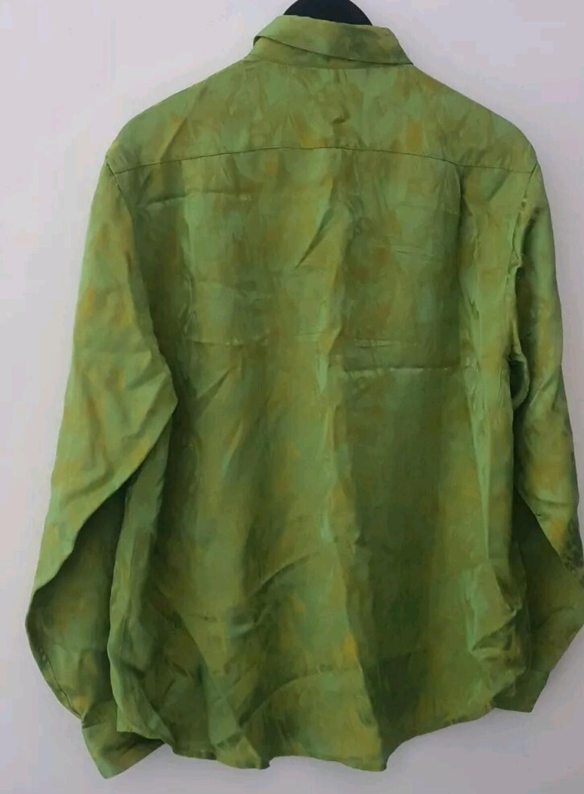 FW22 Supreme Iridescent Shirt Blue M Medium Button Up Long Sleeve Green Rayon
