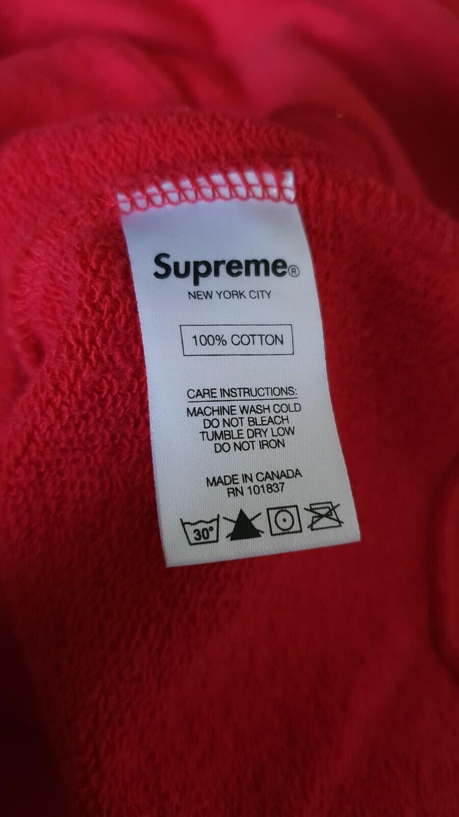 SS17 Supreme Small Box Logo Zip Up hooded sweatshirt red hoodie L large tonal