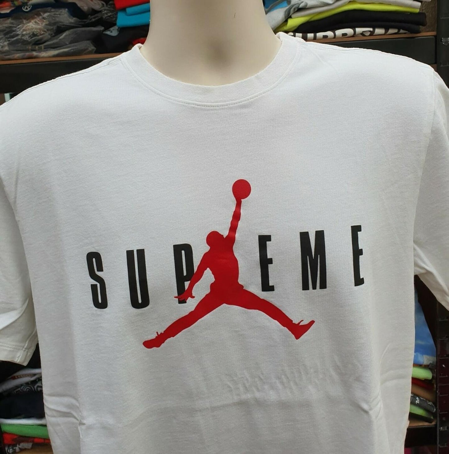 FW15 Supreme x Jordan Jumpman Tee White Size L