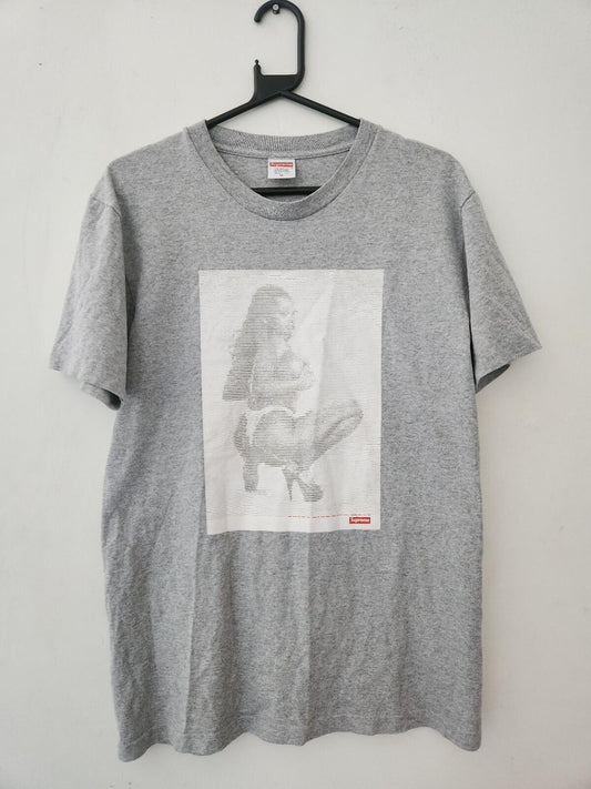 SS17 Supreme Digi tee gris jaspeado talla M Mediana Camiseta