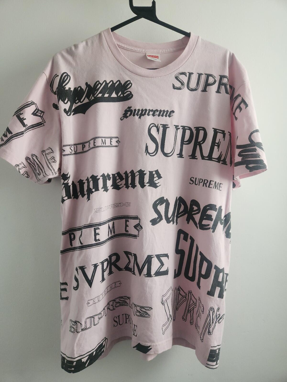 FW20 Supreme Multi Logo Tee Light Pink Size L