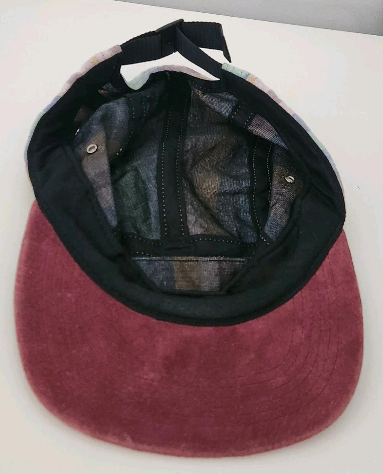 FW14 Supreme Striped Linen Suede Camp Cap 2014 Vintage