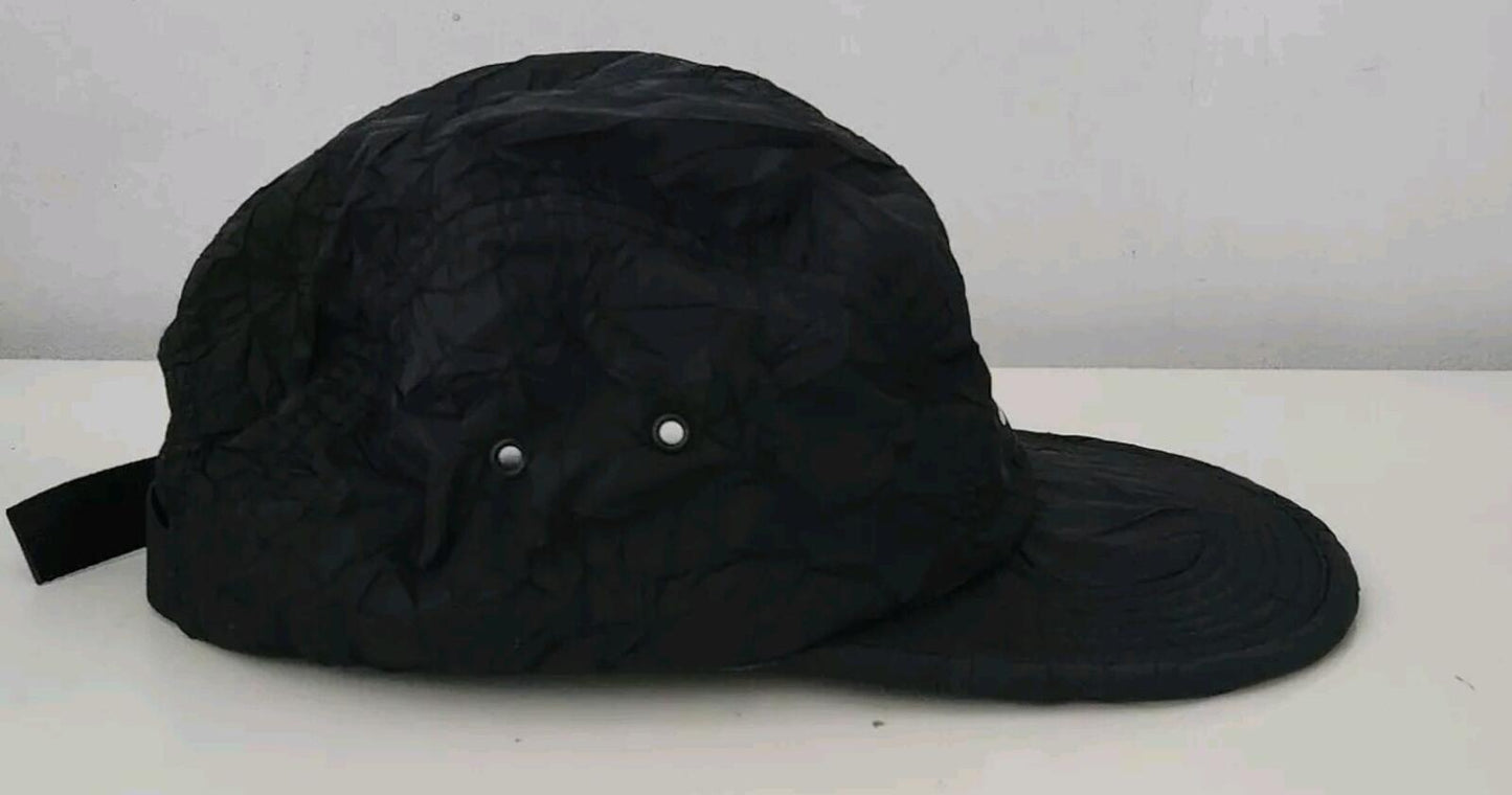 FW15 Supreme Wrinkled Nylon Soft Bill Camp Cap Hat Black Box logo 2015 Vintage