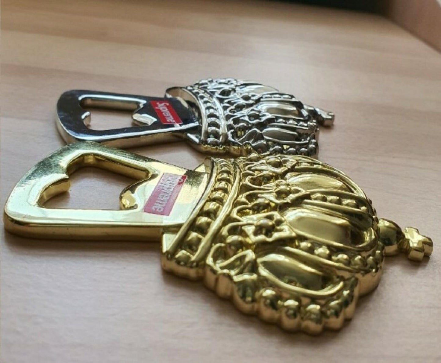 2x FW13 Supreme gold and silver crown bottle openers Very rare Accessories 2013