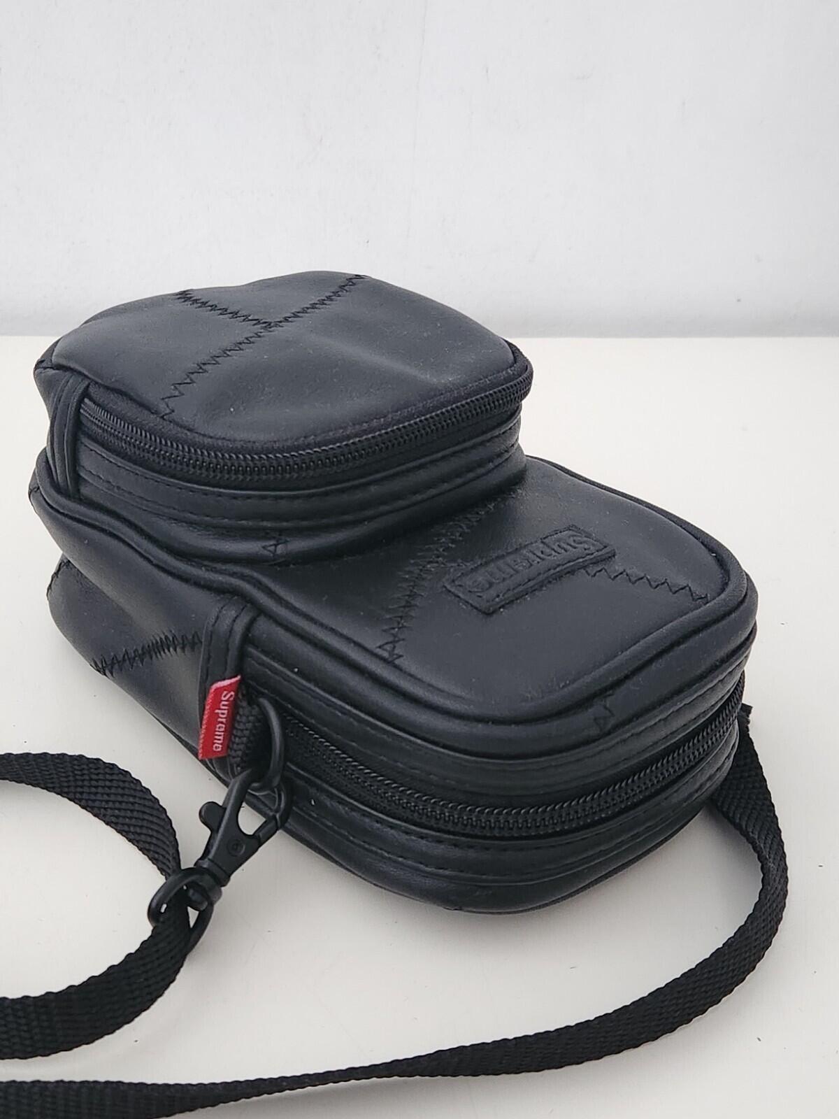 FW19 Supreme Patchwork Cowhide Leather black shoulder bag