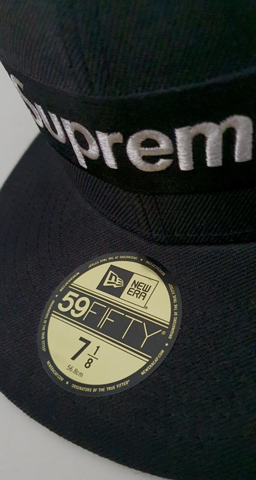SS20 Supreme $1M box logo New Era size 7 1/8 black cap hat New with tag