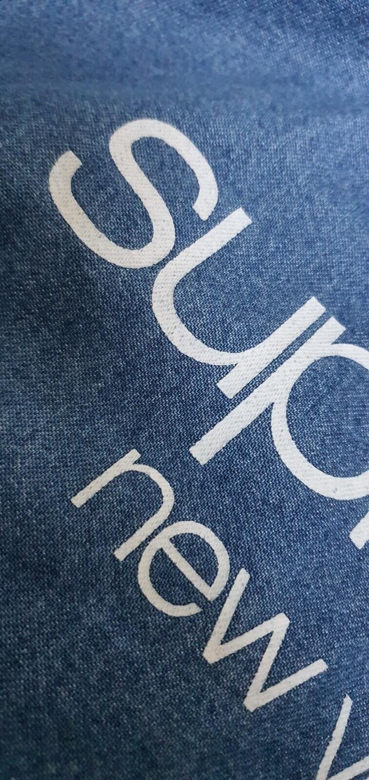 SS14 Supreme hooded denim parka size S small blue jacket Rare Vintage