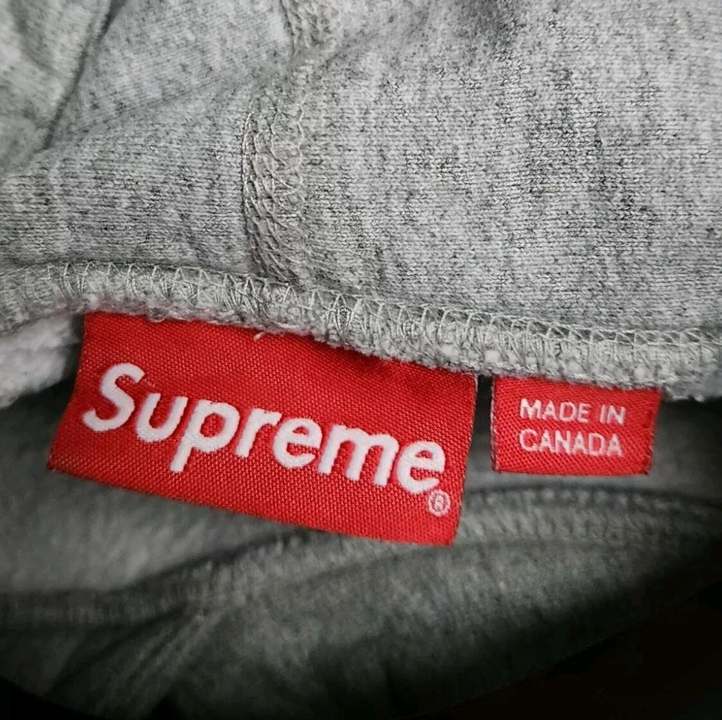 FW16 Supreme 3M Reflective Logo hooded sweatshirt Grey