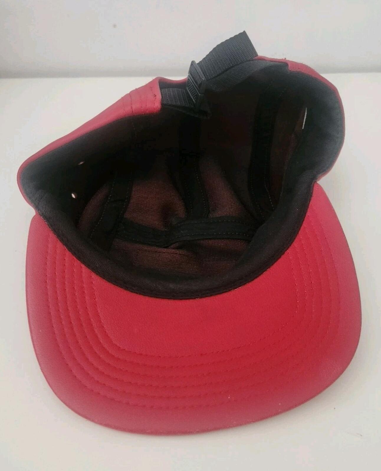 FW16 Supreme Leather Camp Cap Red