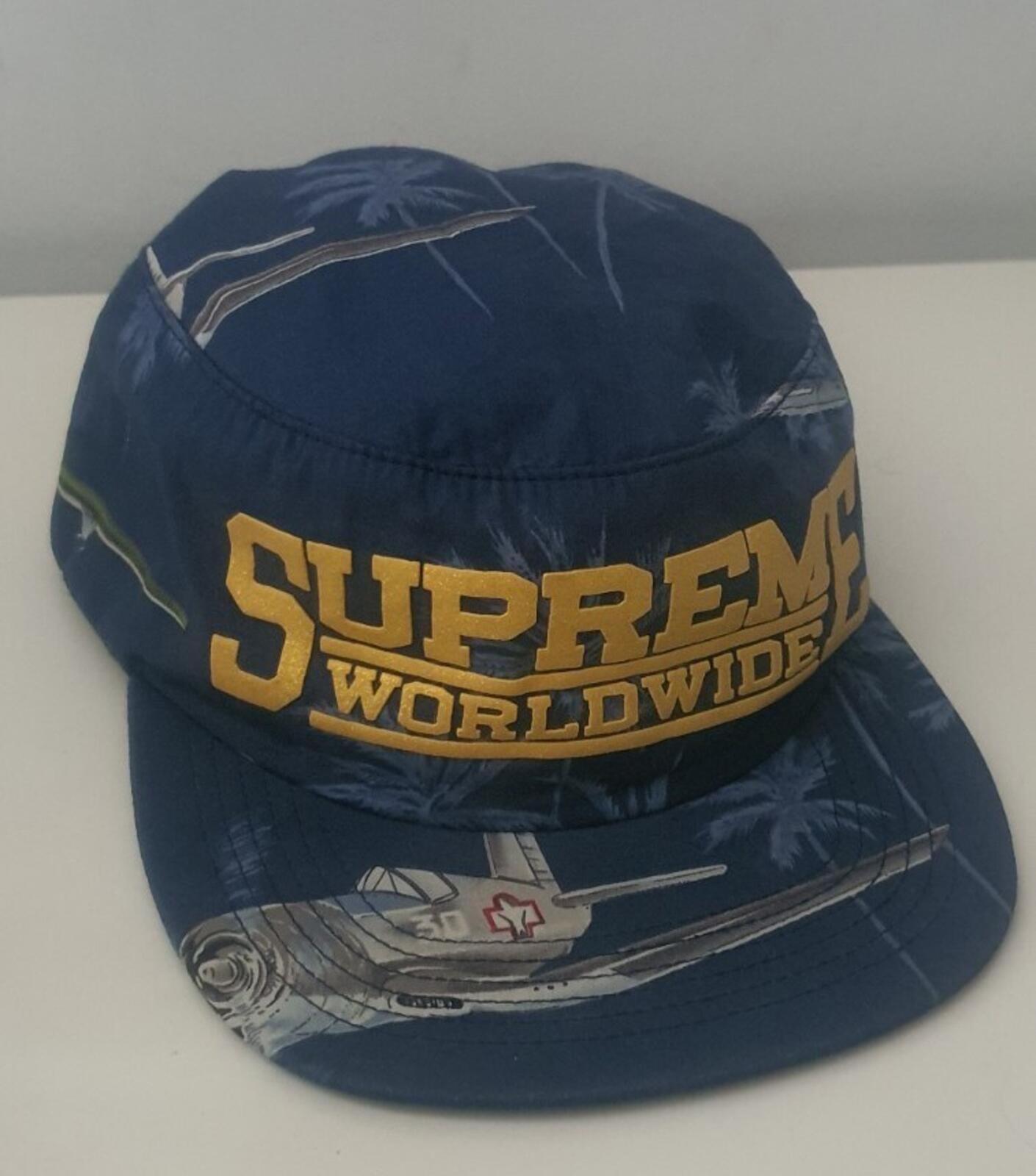 SS13 Supreme Bomber Pillbox hat Blue cap Vintage 2013 Plane Aeroplane Rare
