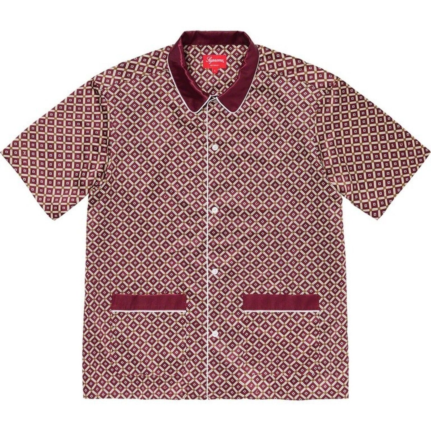 SS20 Supreme Satin Pajama Top Pyjama Burgundy Size S