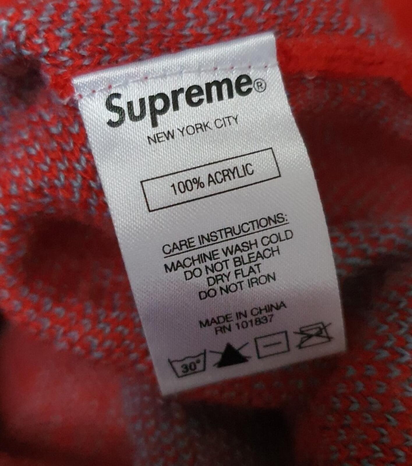 SS20 Supreme Brushed Polka Dot Cardigan Größe S kleiner roter Pullover Acryl Jumper