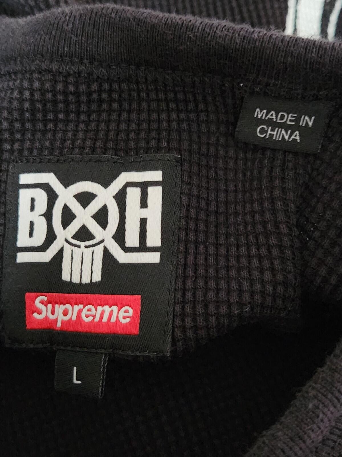 FW23 Supreme x Bounty Hunter Thermal Henley L/S Top size L large Black
