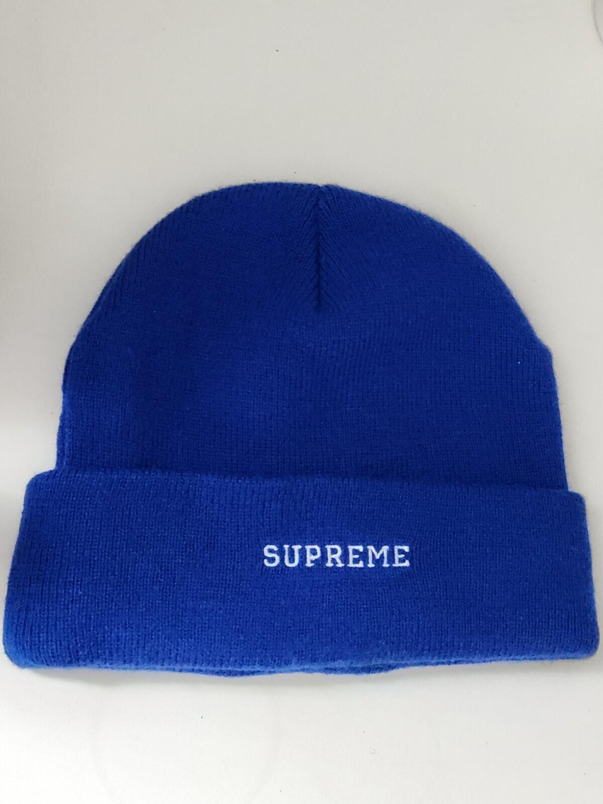 FW16 Supreme x Timberland beanie Royal Blue Hat