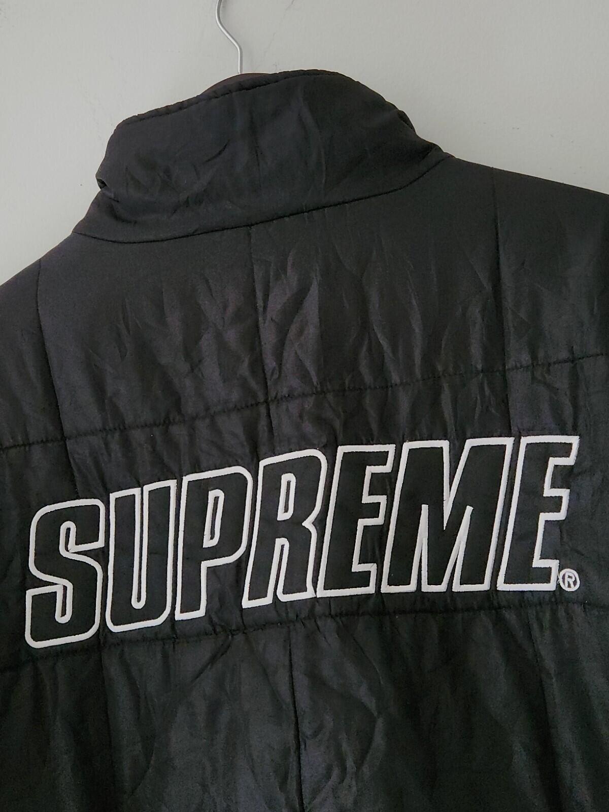 FW15 Supreme Reversible Pullover Puffer Jacket Größe L groß Seltene Jacke Schwarz