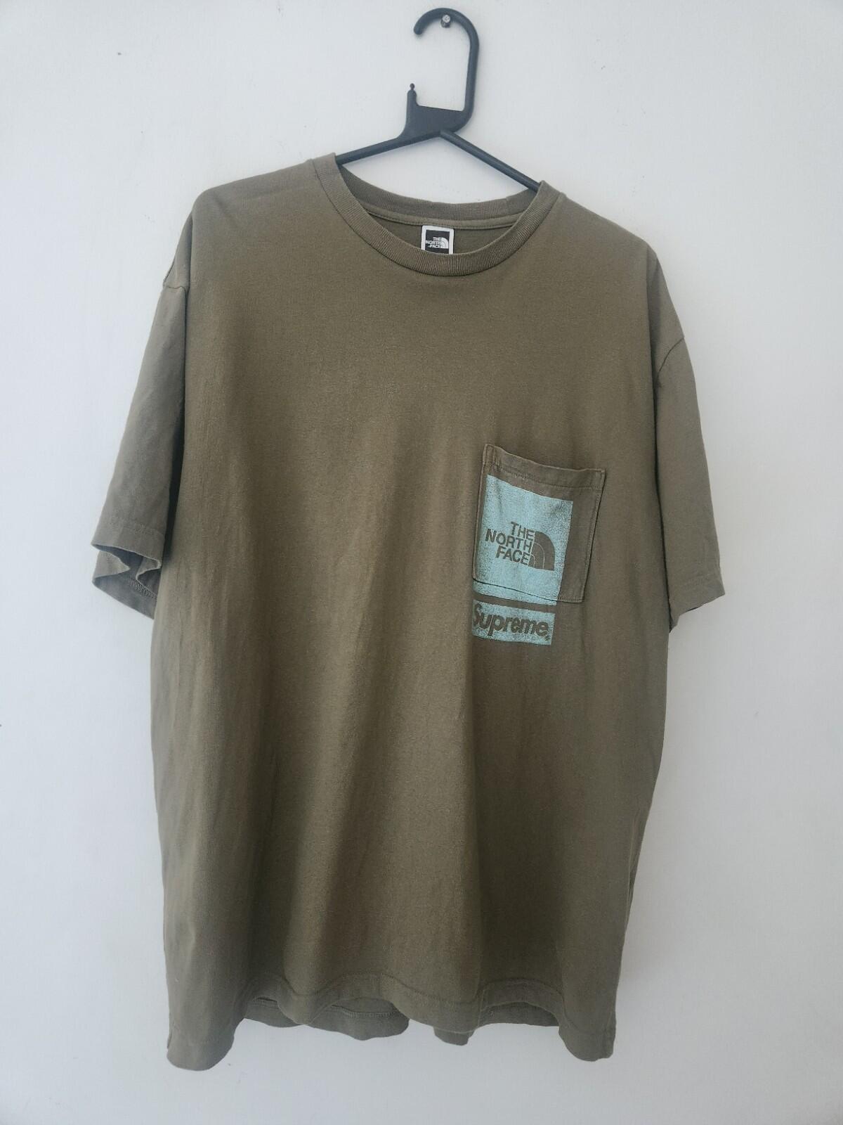 SS23 Supreme x The North Face Printed Pocket Tee Olive Size M