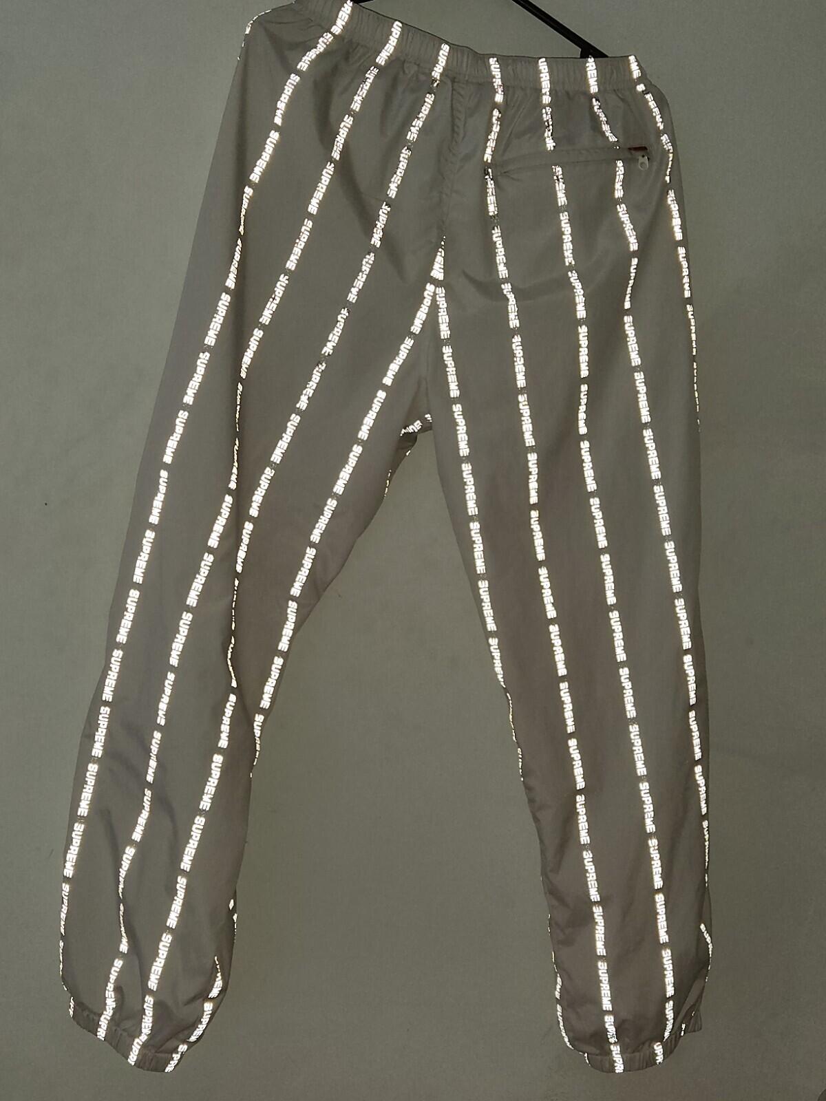 FW18 Supreme Reflective Text Track Pant White Size M
