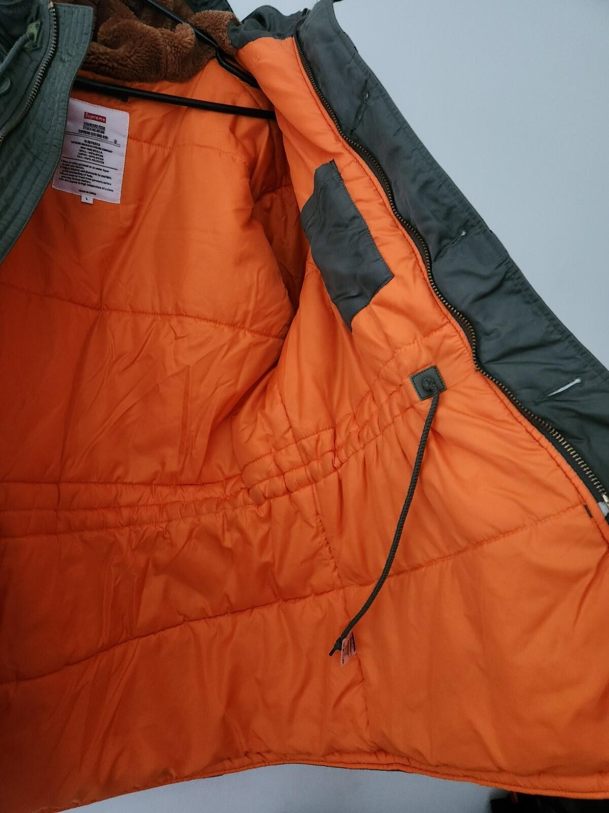 FW18 Supreme Logo Tape N-3B Parka UVP 378 $ Größe L Große Jacke olivefarbener Mantel grün