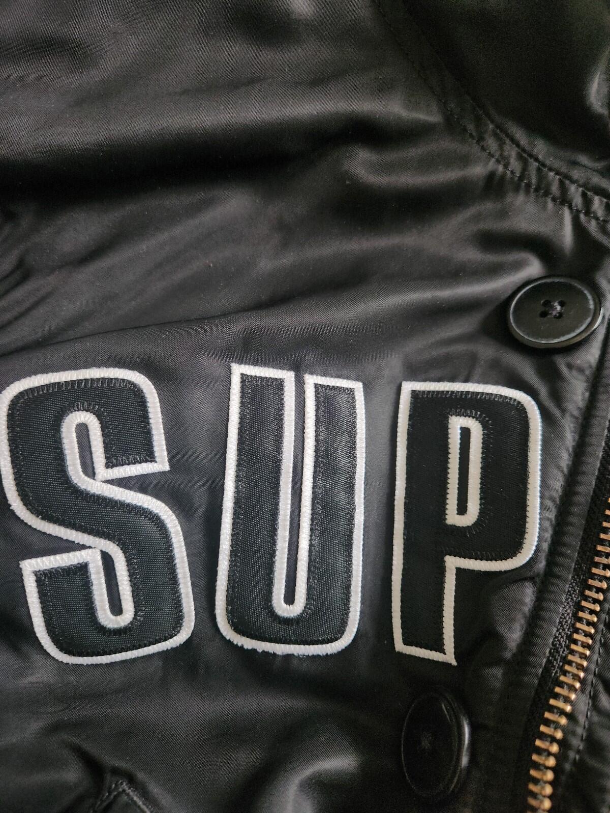 FW16 Supreme Arc Logo N-3B Parka M Medium Black Coat Bomber Jacket Justin Bieber