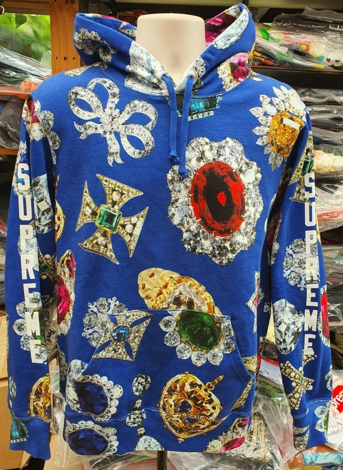 FW17 Supreme Jewels Kapuzenpullover Royalblau Größe M