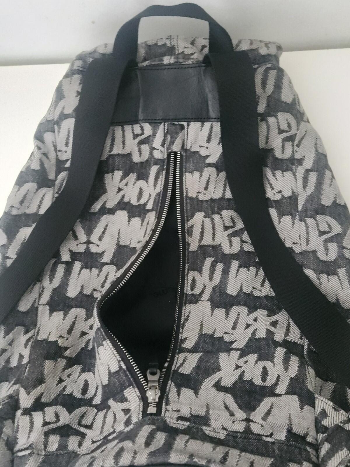 SS22 Supreme Fat Tip Jacquard Denim Backpack bag Black Rucksack