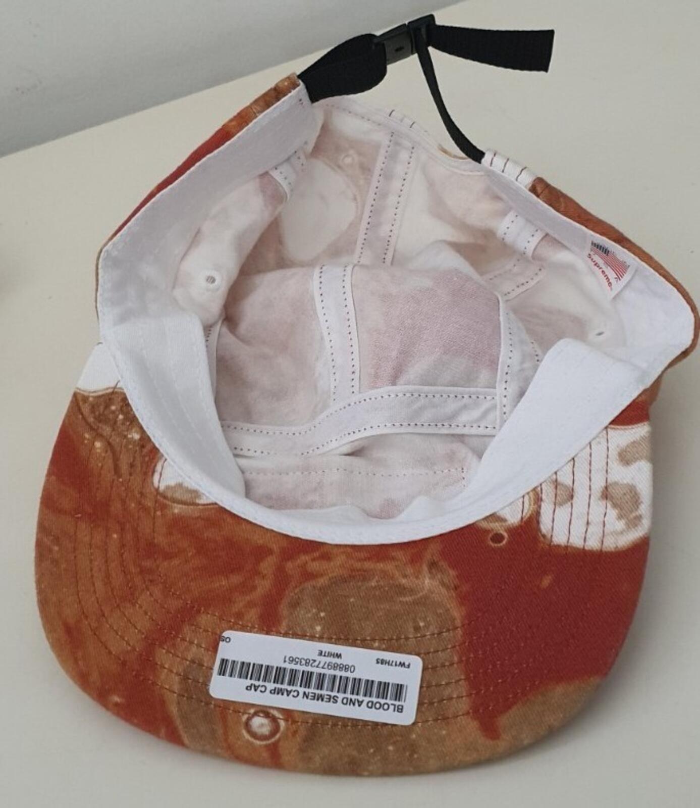 FW17 Supreme Blood and Semen Camp Cap weiße Mütze Box Logo Neu