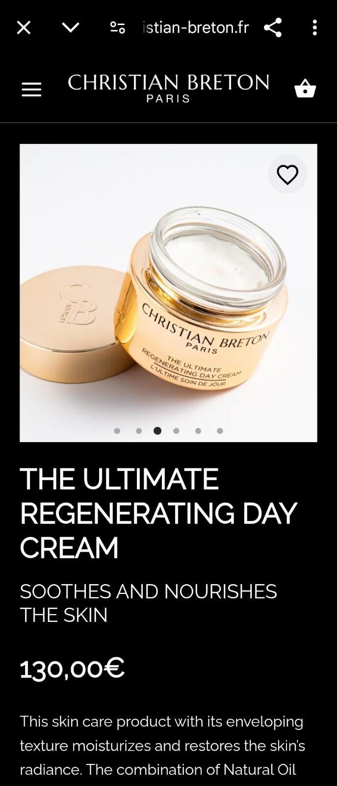 CHRISTIAN BRETON Paris The Ultimate Regenerating Day Cream 50ml RRP 130€ New