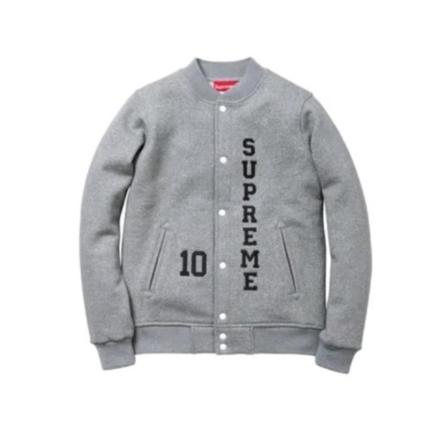 FW10 Supreme Varsity Sweat Jacket Grey Size L