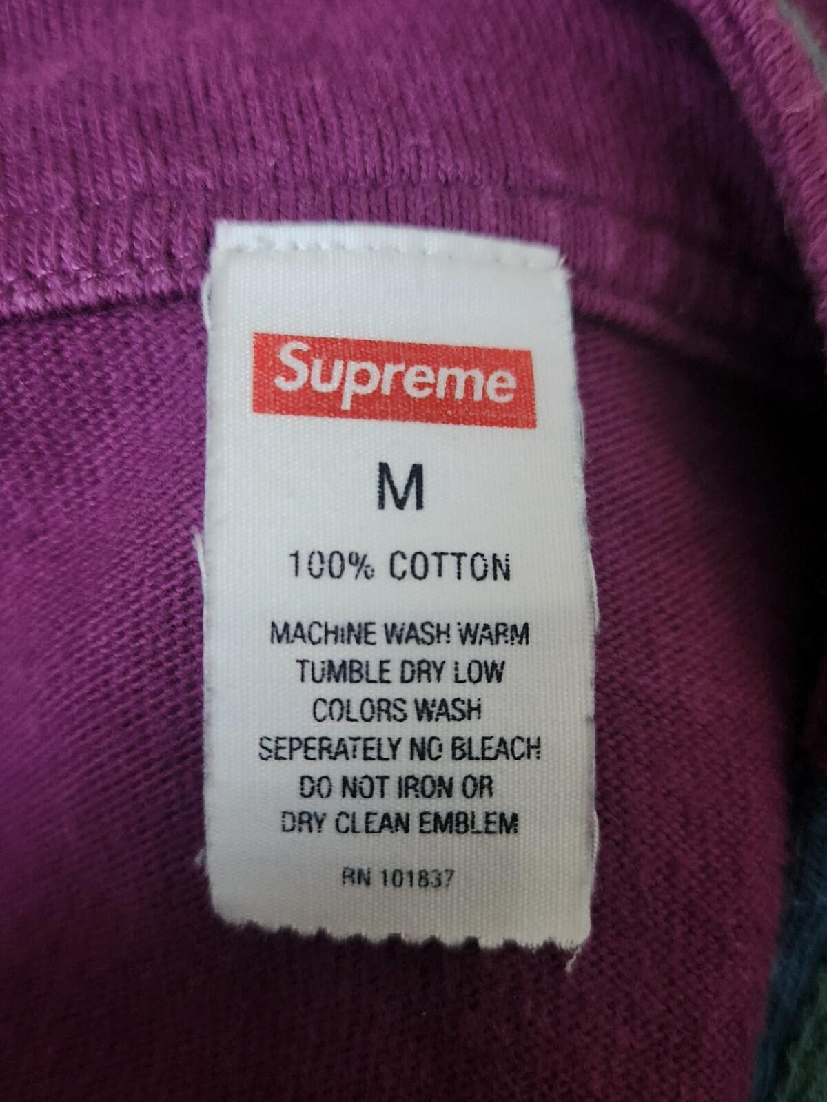 FW18 Supreme Color Blocked Baseball Top tee T-shirt M medium Blue Black Green