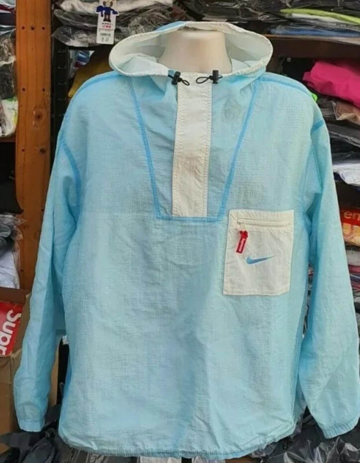 FW20 Supreme x Nike Jewel Reversible Ripstop Anorak Light Blue Size XL