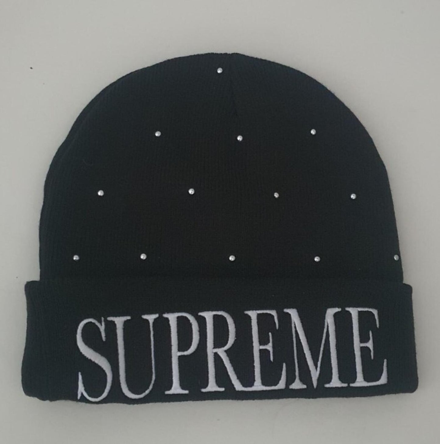 FW18 Supreme Studded Beanie Black Hat