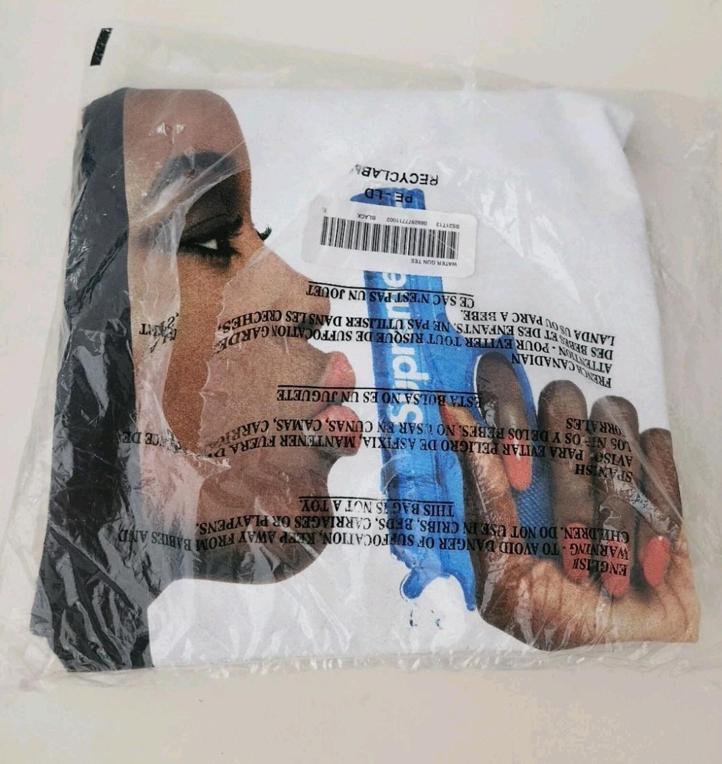 SS21 Supreme Water Pistol Tee Camiseta Negra Talla XL Nueva Fabricado en EE. UU.