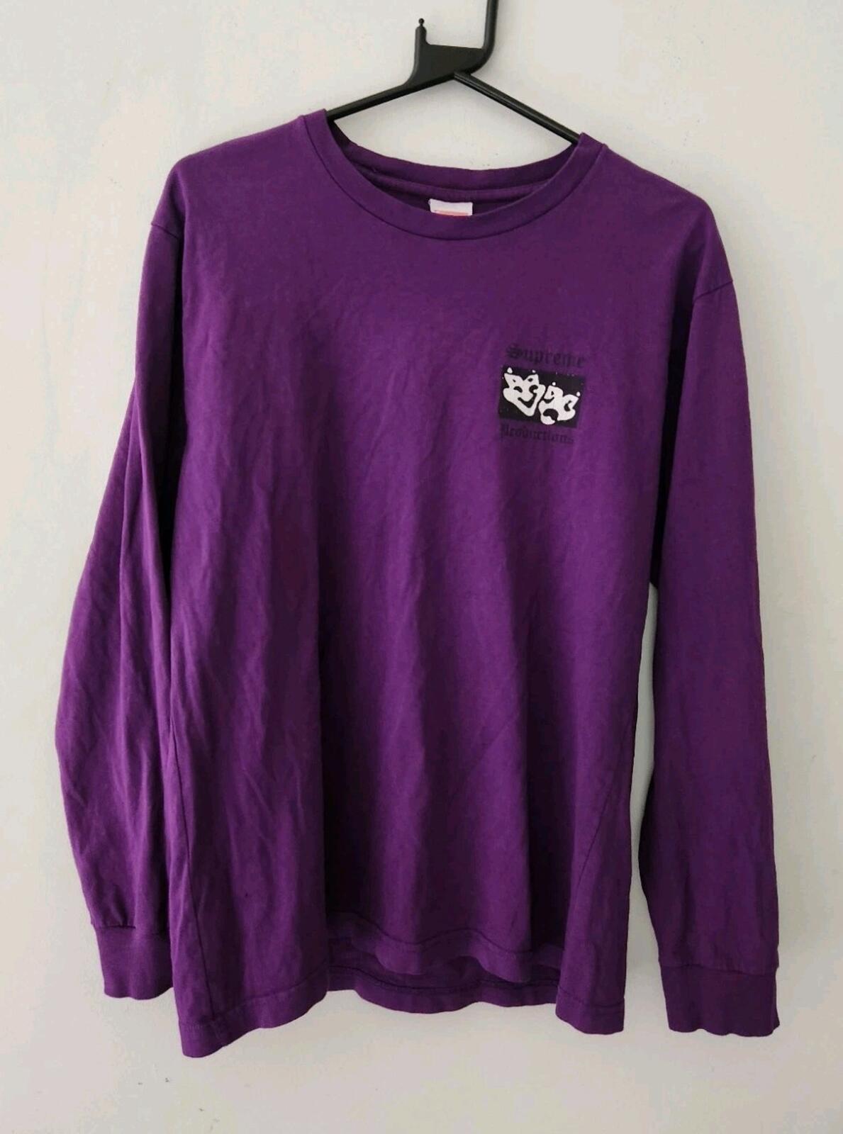 SS16 Supreme Productions Long sleeve Tee Size M Medium Purple Top T-shirt